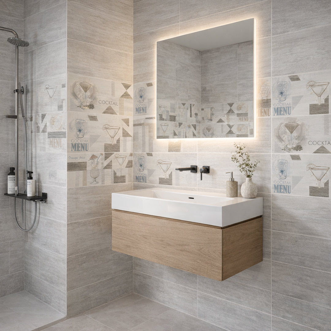 سيراميك حوائط ارت لوتس فرز ثالث 25 × 75 سم نصف لامع