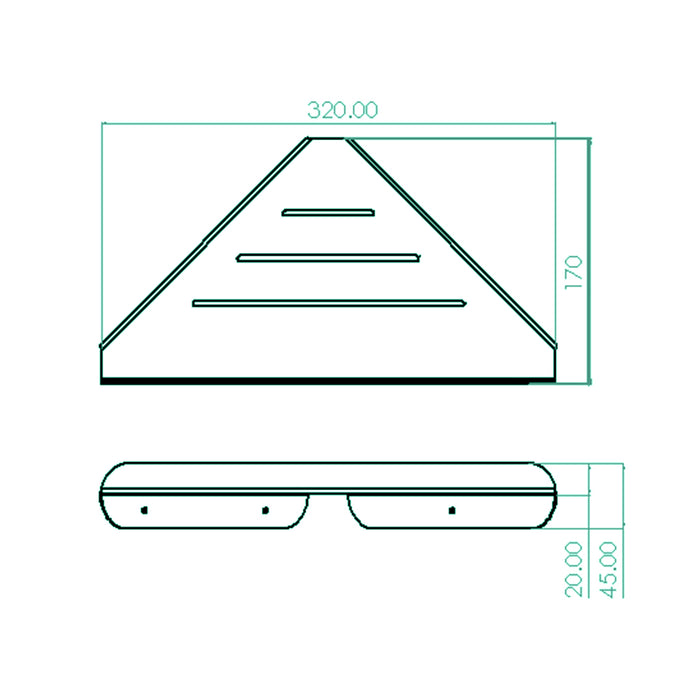 طقم رف ركنة بانيوكس 2CO-01-01S اسود 2 دور استانلس ستيل 304