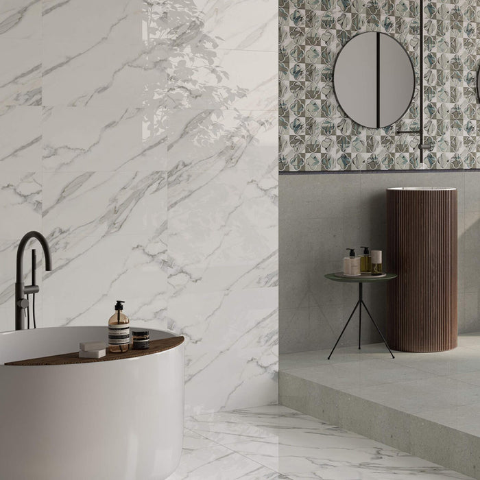 ( طلب مسبق )  سيراميك ارضيات قطع ليزر كليوباترا دافوس وايت فرز اول 60 × 60 سم