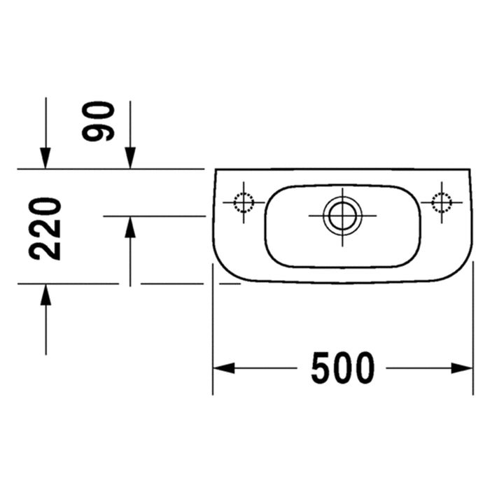 حوض ديورافيت دي كود 0706500008 ابيض 50 سم اتجاه يمين