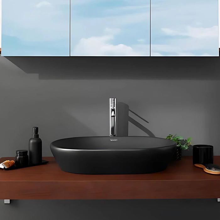 حوض فوق الرخامة ديورافيت دي نيو 2372601370 اسود مط 60 سم