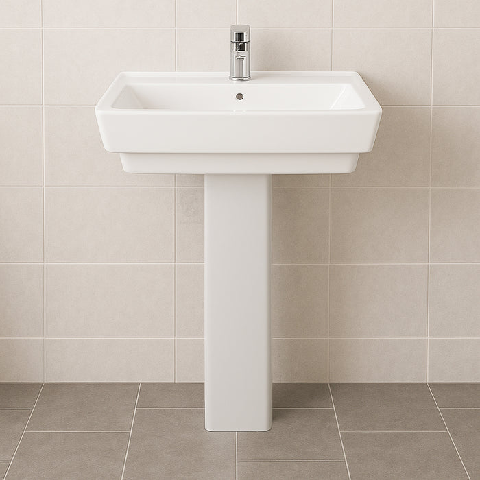 ( طلب مسبق )  حوض بالعامود الطويل ليسيكو تريند FS1RT01B ابيض 60 سم