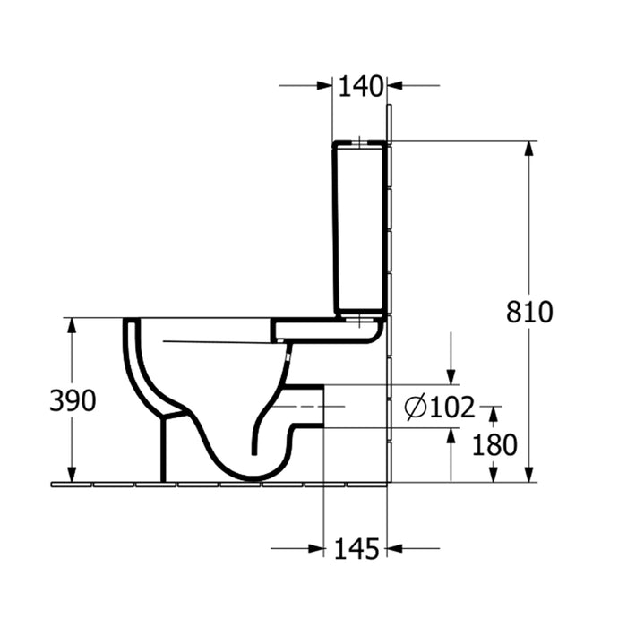 ( طلب مسبق )  مرحاض ملاصق للحائط فيلروي اند بوخ افينتو 5C361301 ابيض ريمليس بالسيديلي ذاتي الغلق والخزان بالعدة والمقبض والشطاف الداخلي بمجموعة التثبيت