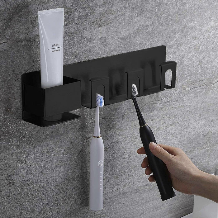 حامل فرش اسنان بانيوكس TBH-02-01S اسود بحامل للمعجون استانلس ستيل 304