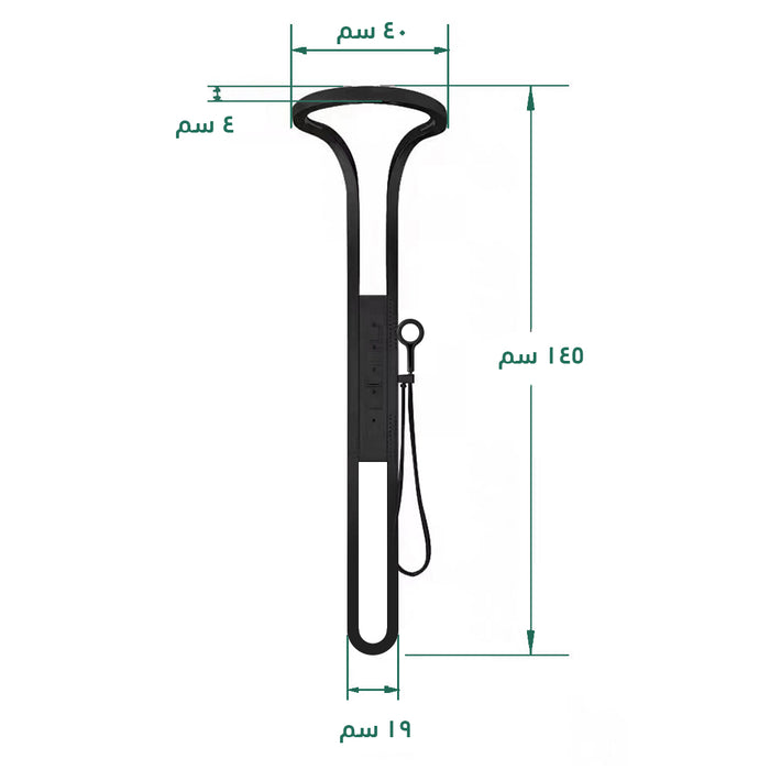 شاور بانل ميا W 087 B اسود مط نظام دش شلال مع جيتات 4 مخارج 5 مفاتيح تحكم