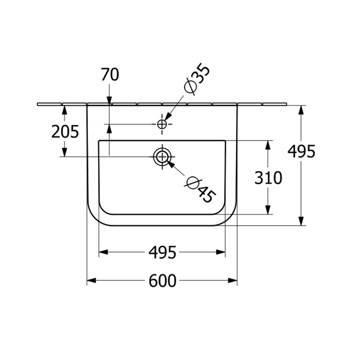 ( طلب مسبق )  حوض حمام بالعامود الطويل فيلروي اند بوخ ارشيتكتورا 5A396001 ابيض 60 سم بمجموعة التثبيت