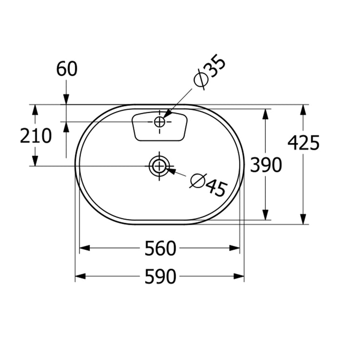 ( طلب مسبق )  حوض فوق الرخامة فيلروي اند بوخ افينتو 5A466001 ابيض لامع 59 سم بمجموعة التثبيت