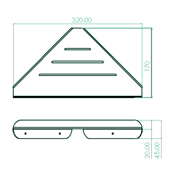 طقم رف ركنة بانيوكس 3CO-01-02S كروم 3 دور استانلس ستيل 304