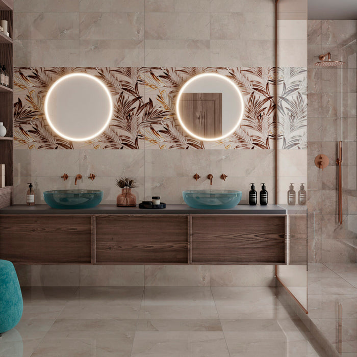 سيراميك ارضيات قطع ليزر كليوباترا ازاليا ايفوري فرز اول 59.5 × 59.5 سم