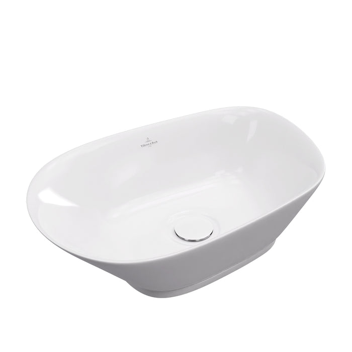 ( طلب مسبق )  حوض فوق الرخامة فيلروي اند بوخ سبواي 5A446001 ابيض لامع 54.5 سم بمجموعة التثبيت