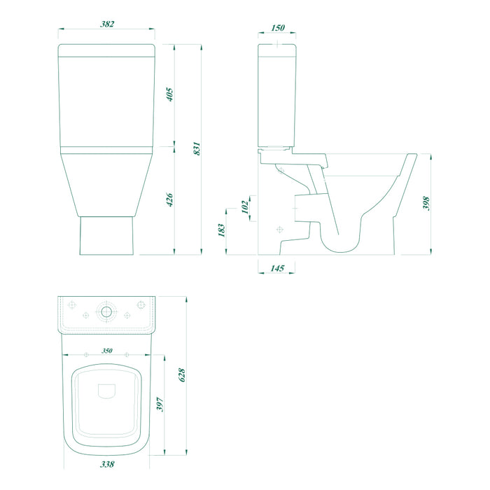 ( طلب مسبق )  مرحاض ملاصق للحائط ليسيكو تريند FS1RT21B ابيض القاعدة بالسيديلي والخزان بالعدة والشطاف الداخلي وطقم التثبيت