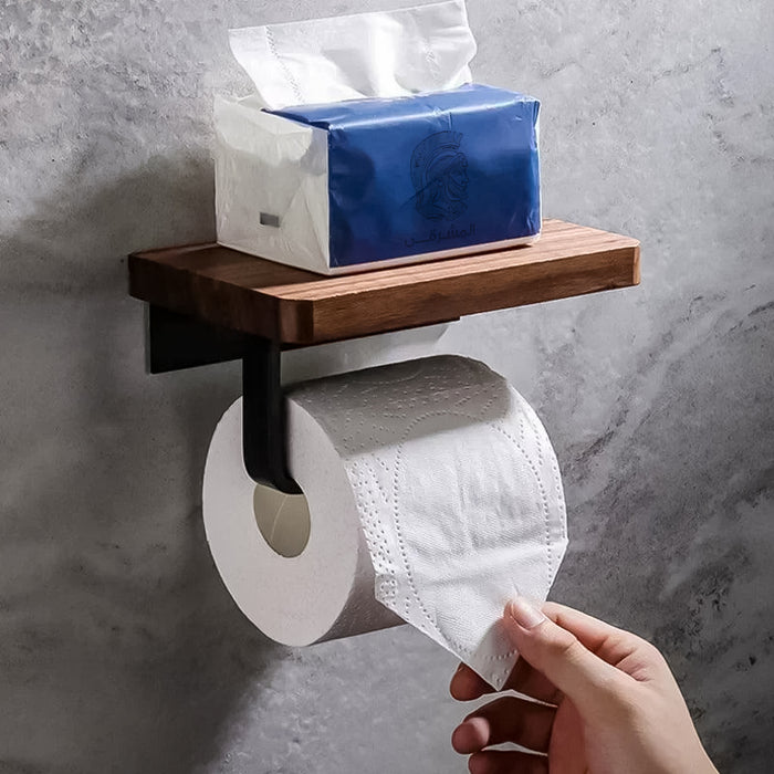 وراقة برف بانيوكس WO-01-01S اسود رف خشب مع استانلس ستيل 304