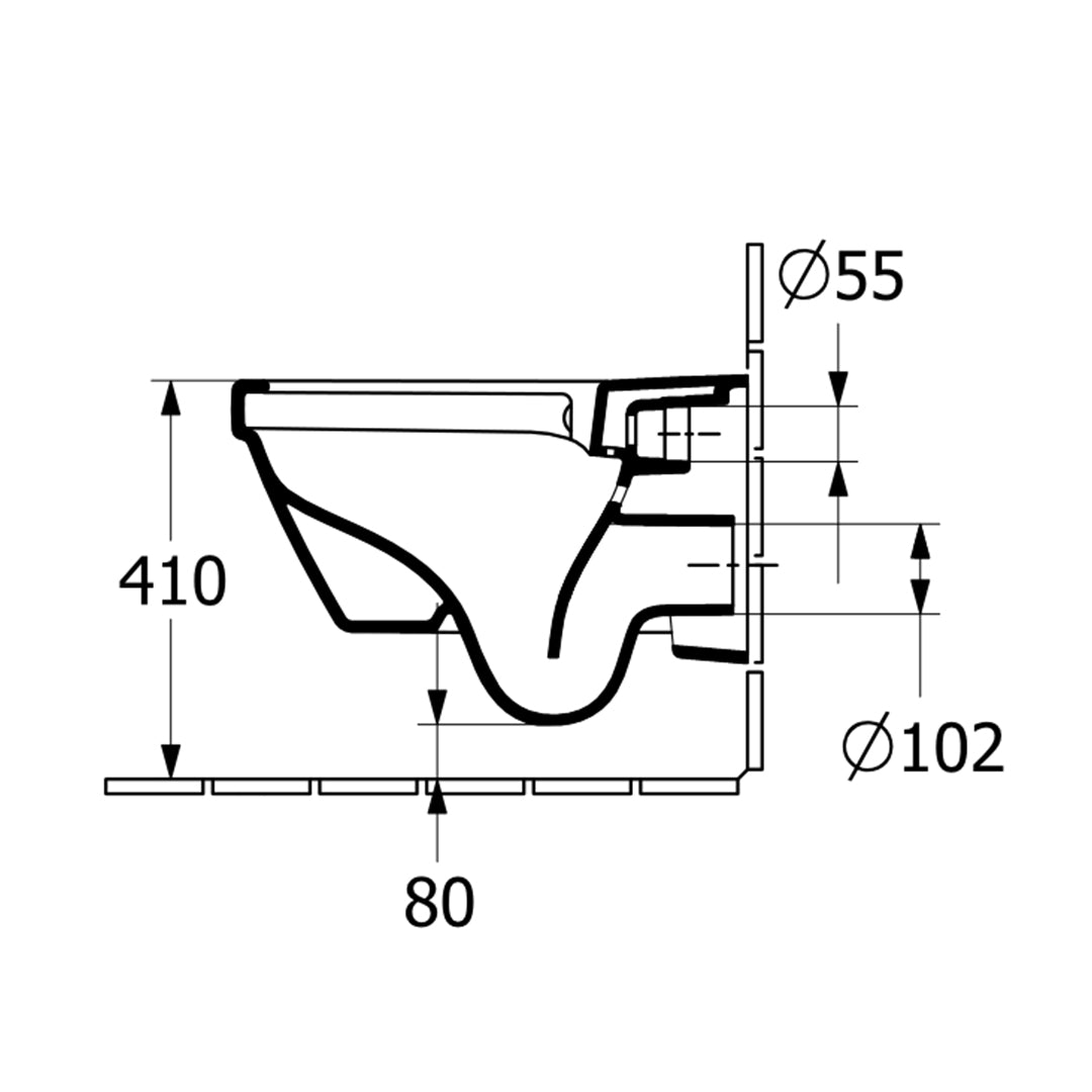 ( طلب مسبق )  مرحاض معلق فيلروي اند بوخ افينتو 5684B301 ابيض ريمليس بالسيديلي ذاتي الغلق والمقبض والشطاف الداخلي بمجموعة التثبيت