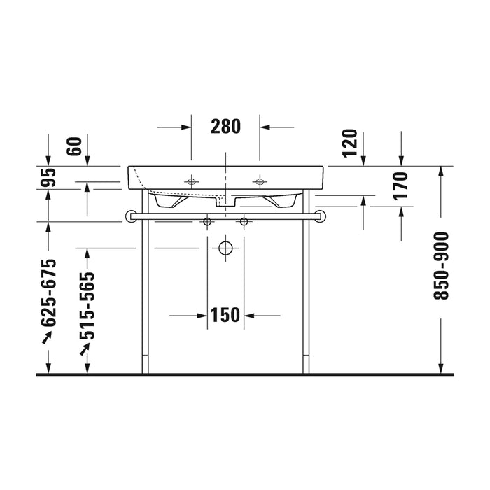 ( طلب مسبق )  حوض وحدة موبيليا ديورافيت هابي دي 2 ابيض 80 سم 2318800000