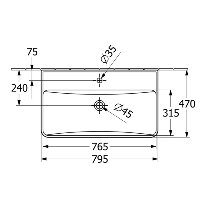 ( طلب مسبق )  حوض وحدة موبيليا فيلروي اند بوخ سبواي 5A418001 ابيض لامع 79.5 سم بمجموعة التثبيت