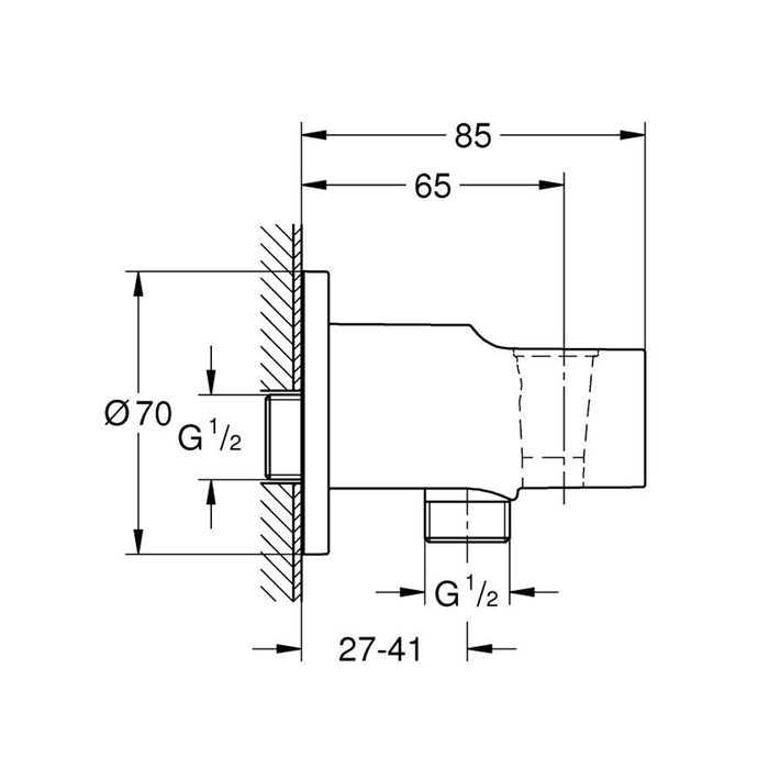 كوع مخرج دفن جروهي تيمبستا 28628001 كروم بعلاقة ½ بوصة