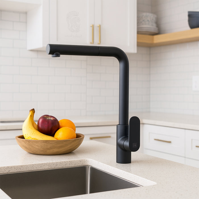 خلاط مطبخ شداد BGI فرانكفورت 3191 B اسود مط ارتفاع 33 سم بسماعة وخرطوم مستورد صناعة ألماني