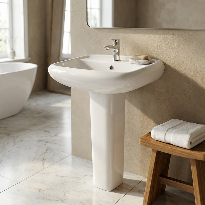 حوض بالعامود الطويل ميكافيت ميكال 61 سم برجامون لامع