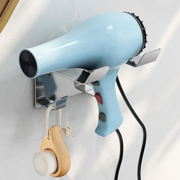 رف مجفف شعر بانيوكس HD-01-02S كروم بـ 2 علاقة استانلس ستيل 304