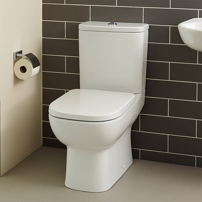 ( طلب مسبق )  مرحاض ملاصق للحائط ايديال ستاندرد نيو ايسيدرا G 282101 ابيض بالسيديلي والشطاف الداخلي والخزان بالعدة ومجموعة التثبيت