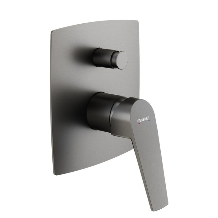 خلاط بانيو دفن جينيبري كلوي 69116345266 جراي 2 مخرج جسم الدفن بالوش والمقبض والمحول منتج مستورد صناعة إسباني