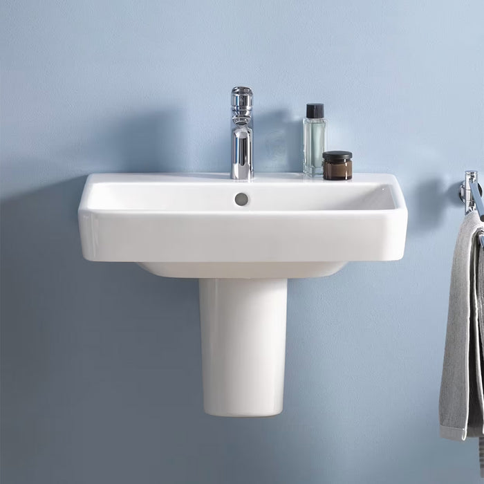 ( طلب مسبق )  حوض بالعامود المعلق ديورافيت نمبر وان 2375550000 ابيض 55 سم