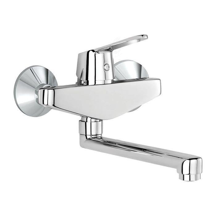 ( طلب مسبق )  خلاط مطبخ حائطي كلودي بيك RAK 18008 كروم قنطرة سفلية 22 سم