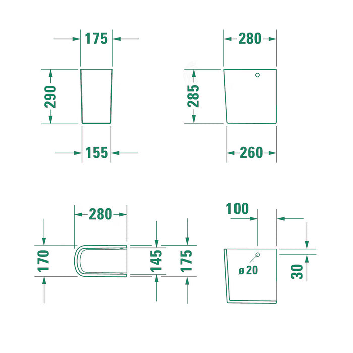 ( طلب مسبق )  حوض بالعامود المعلق ديورافيت نمبر وان 2375550000 ابيض 55 سم
