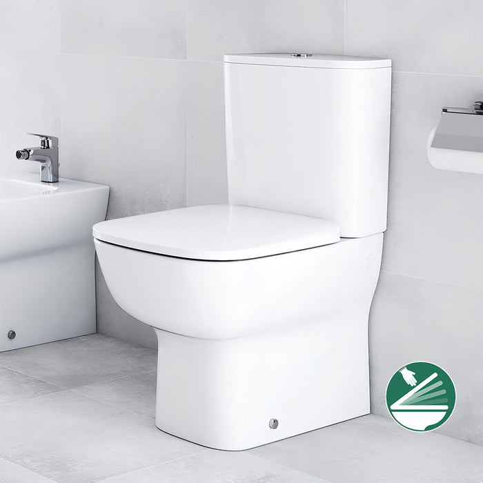 مرحاض ملاصق للحائط ايديال ستاندرد نيو ايسيدرا G 282101 ابيض بالسيديلي ذاتي الغلق والشطاف الداخلي والخزان بالعدة ومجموعة التثبيت