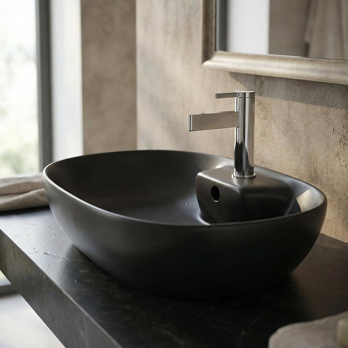 ( طلب مسبق )  حوض فوق الرخامة فيلروي اند بوخ افينتو 5A466038 اسود مط 59 سم بمجموعة التثبيت