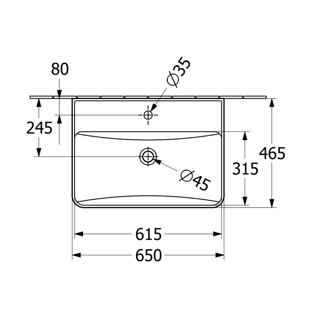 ( طلب مسبق )  حوض وحدة موبيليا فيلروي اند بوخ سبواي 5A416538 اسود مط 65 سم بمجموعة التثبيت