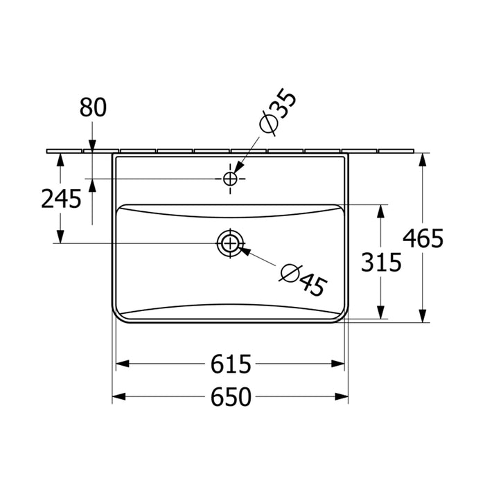 ( طلب مسبق )  حوض وحدة موبيليا فيلروي اند بوخ سبواي 5A416538 اسود مط 65 سم بمجموعة التثبيت
