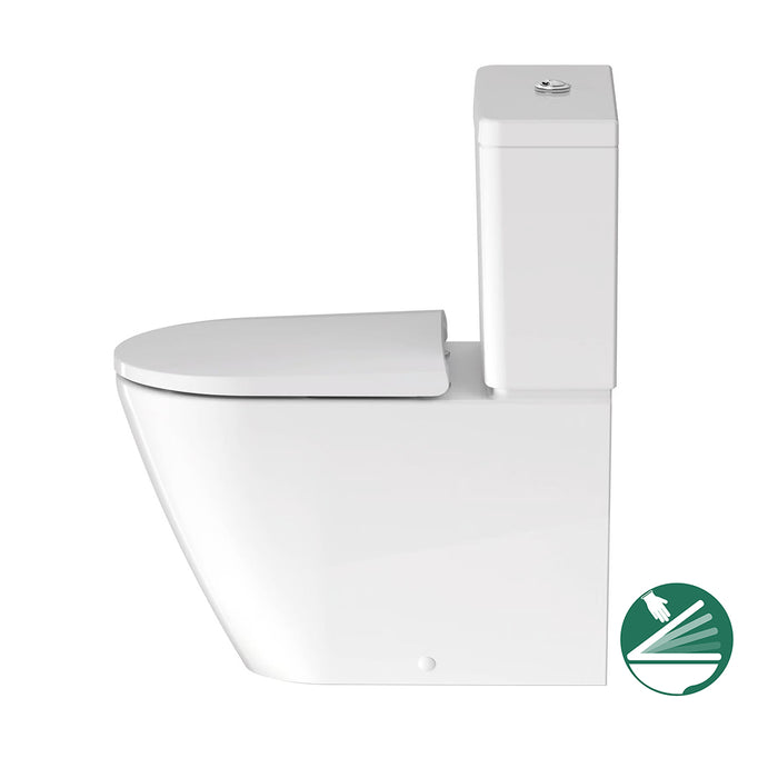 مرحاض ملاصق للحائط ديورافيت دي نيو 2002490075 ابيض بالسيديلي ذاتي الغلق والخزان بالماكينة والشطاف الدخلي ومجموعة التثبيت