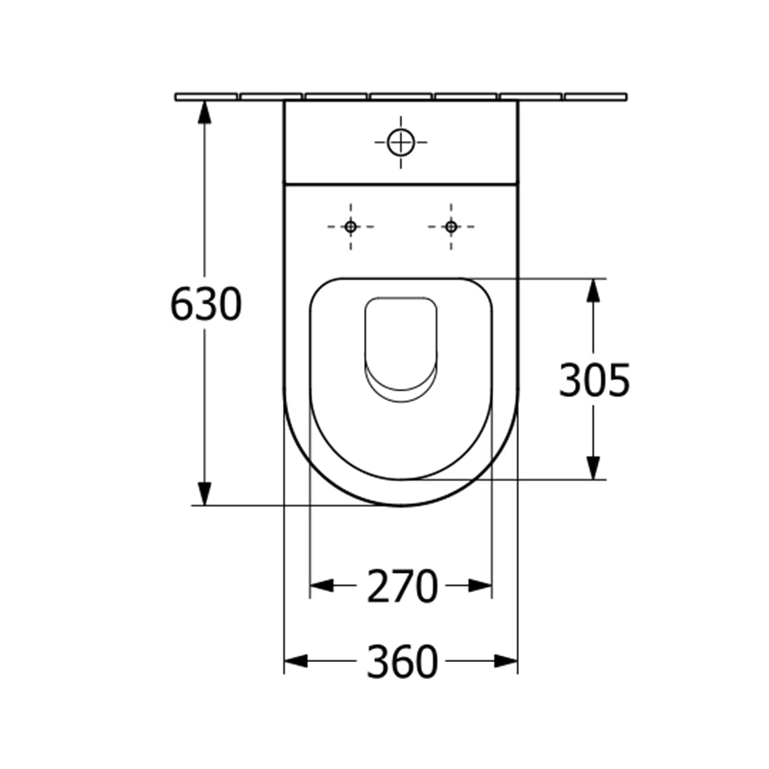 ( طلب مسبق )  مرحاض ملاصق للحائط فيلروي اند بوخ افينتو 5C361301 ابيض ريمليس بالسيديلي ذاتي الغلق والخزان بالعدة والمقبض والشطاف الداخلي بمجموعة التثبيت