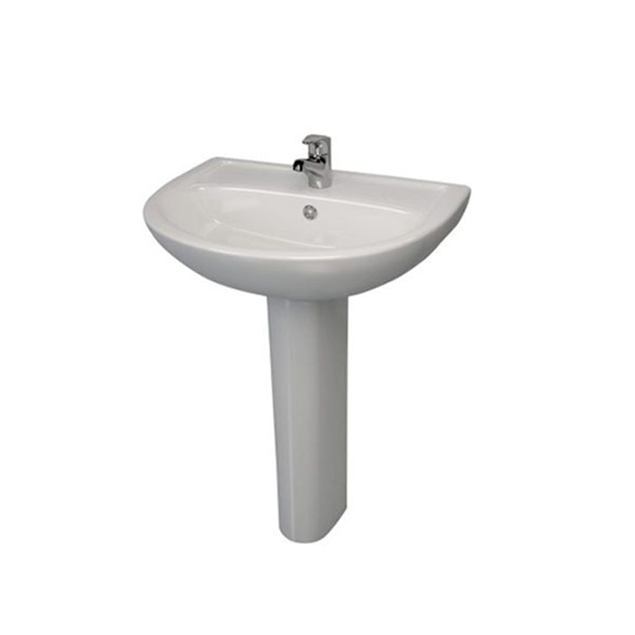 ( طلب مسبق )  طقم حمام ليسيكو اليس ابيض الحوض 60سم بالعامود الطويل