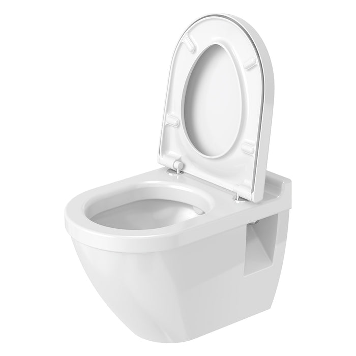 ( طلب مسبق )  مرحاض معلق ديورافيت شتارك 3 ابيض 2200490078 بالسيديلى والمقبض والشطاف الداخلي