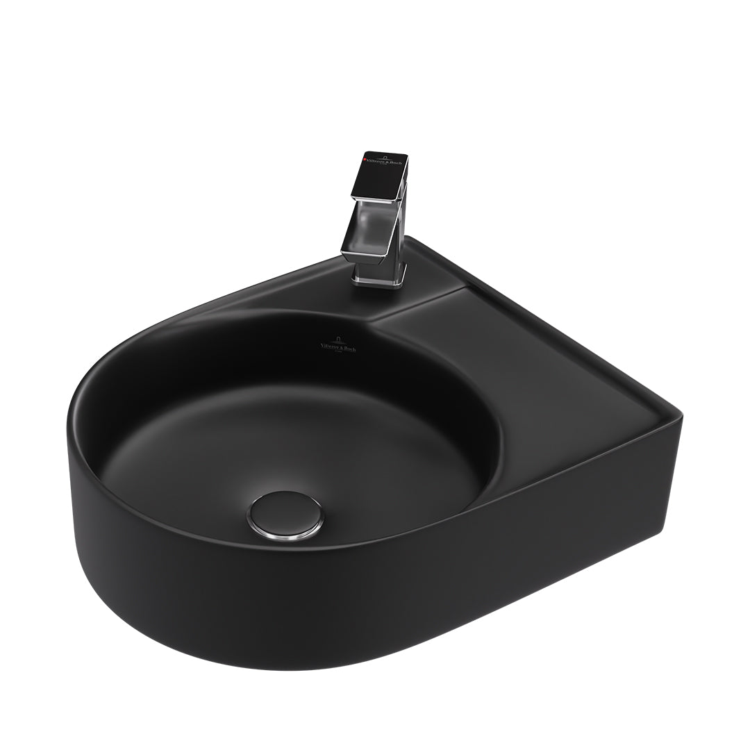 ( طلب مسبق )  حوض فوق الرخامة فيلروي اند بوخ سبواي 5A425038 اسود مط 52.5 سم بمجموعة التثبيت