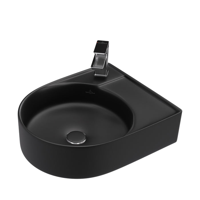 ( طلب مسبق )  حوض فوق الرخامة فيلروي اند بوخ سبواي 5A425038 اسود مط 52.5 سم بمجموعة التثبيت