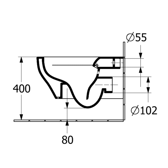 ( طلب مسبق )  مرحاض معلق فيلروي اند بوخ ارشيتكتورا 5C33B301 ابيض ريمليس بالسيديلي ذاتي الغلق والمقبض والشطاف الداخلي ومجموعة التثبيت