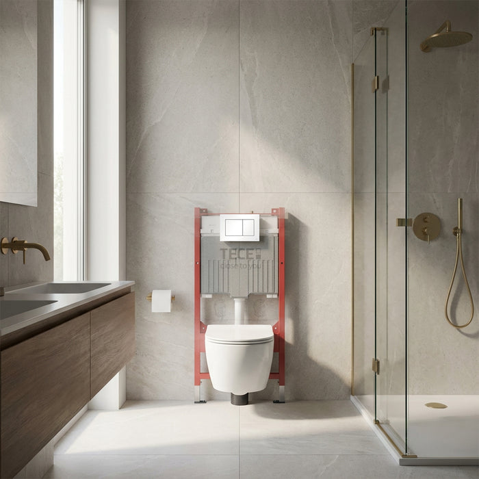 ( طلب مسبق )  خزان دفن شاسية كامل تيسي 9400551 بالوش المربع كروم سُمك الخزان 8 سم ضمان 10 سنوات