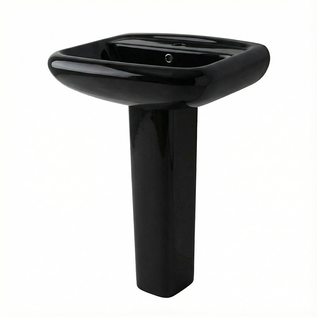 حوض بالعامود الطويل ميكافيت ميكال 61 سم اسود لامع