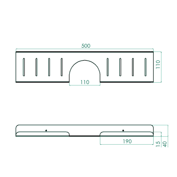 رف حوض حمام بانيوكس SH50-01-01S اسود استانلس ستيل 304