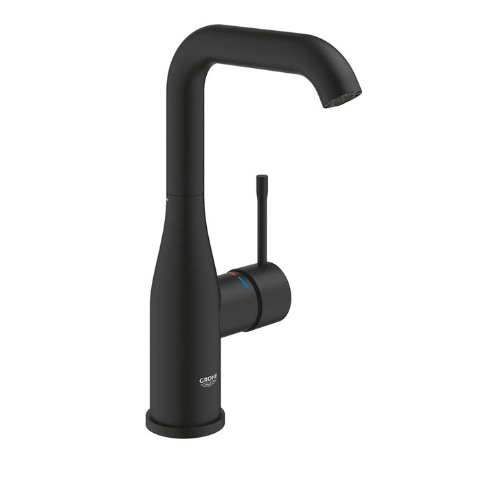 ( طلب مسبق )  خلاط حوض وسط جروهي ايسنس 24177KF1 اسود فانتوم ارتفاع 24 سم