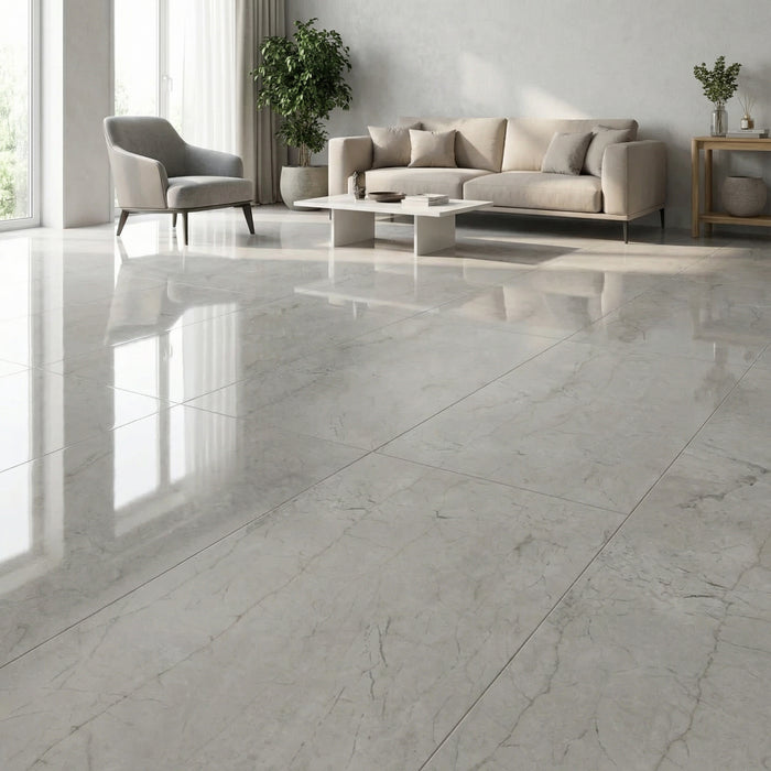 ( طلب مسبق )  بورسلين الجوهرة فولكانو جراي فرز ثالث 60 × 120 سم