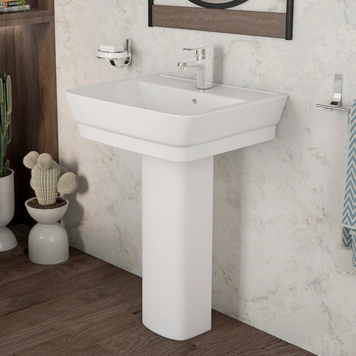 ( طلب مسبق )  حوض بالعامود الطويل ليسيكو تريند FS1RT01B ابيض 60 سم