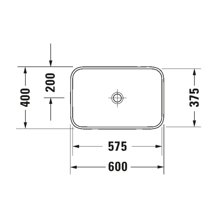 حوض ساقط رخامة ديورافيت هابي دي 2 بلس 60 سم 2359600000 اللون ابيض