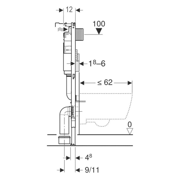 ( طلب مسبق )  خزان دفن شاسية كامل جبريت 458233001 سُمك 12 سم بالوش المربع الاسود