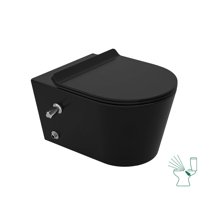 ( طلب مسبق )  مرحاض معلق سانيبيور تايتن 2542490979 اسود بالشطاف الداخلي هيدروجيت والسيديلي ومجموعة التثبيت