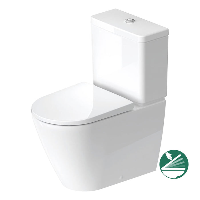 مرحاض ملاصق للحائط ديورافيت دي نيو 2002490075 ابيض بالسيديلي ذاتي الغلق والخزان بالماكينة والشطاف الدخلي ومجموعة التثبيت