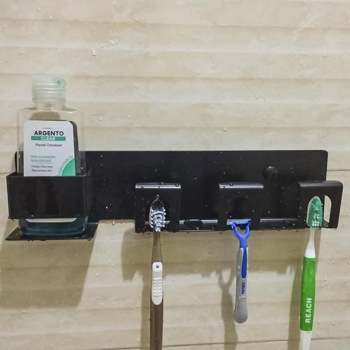 حامل فرش اسنان بانيوكس TBH-02-01S اسود بحامل للمعجون استانلس ستيل 304